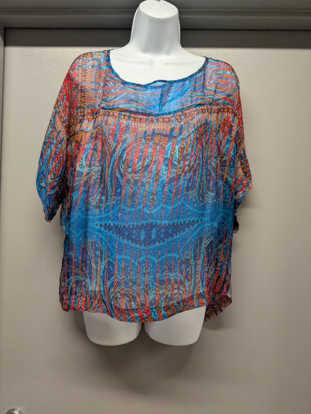 Gypsy 05 Colorful Abstract Blouse Bohemian 100% silk